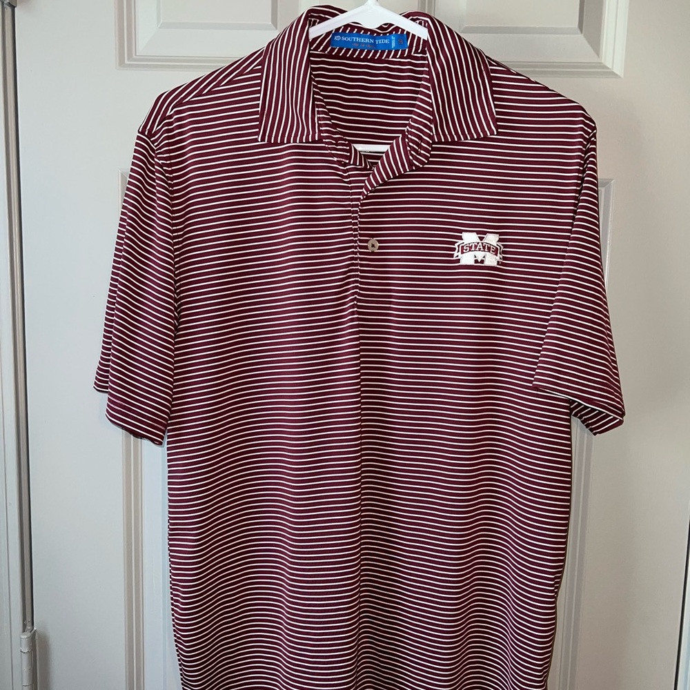 Southern Tide - Mississippi State Collard Shirt - Small